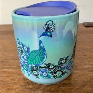 Starbucks Blue and Green Peacock Mug